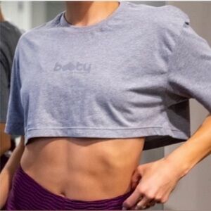 Booty By Brabants Ultra Cropped Tee in Grey, size M/L